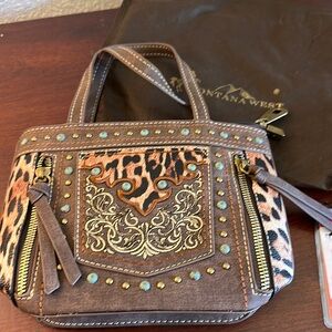 Montana West Turquoise and Leopard Cross body